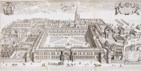 Christ Church College, Oxford, fra 'Oxonia Illustrated', utgitt 1675